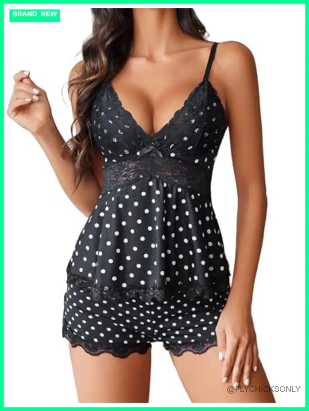 Lace Cami Pajama Set with Shorts, Sexy Sleepwear Lounge Set
